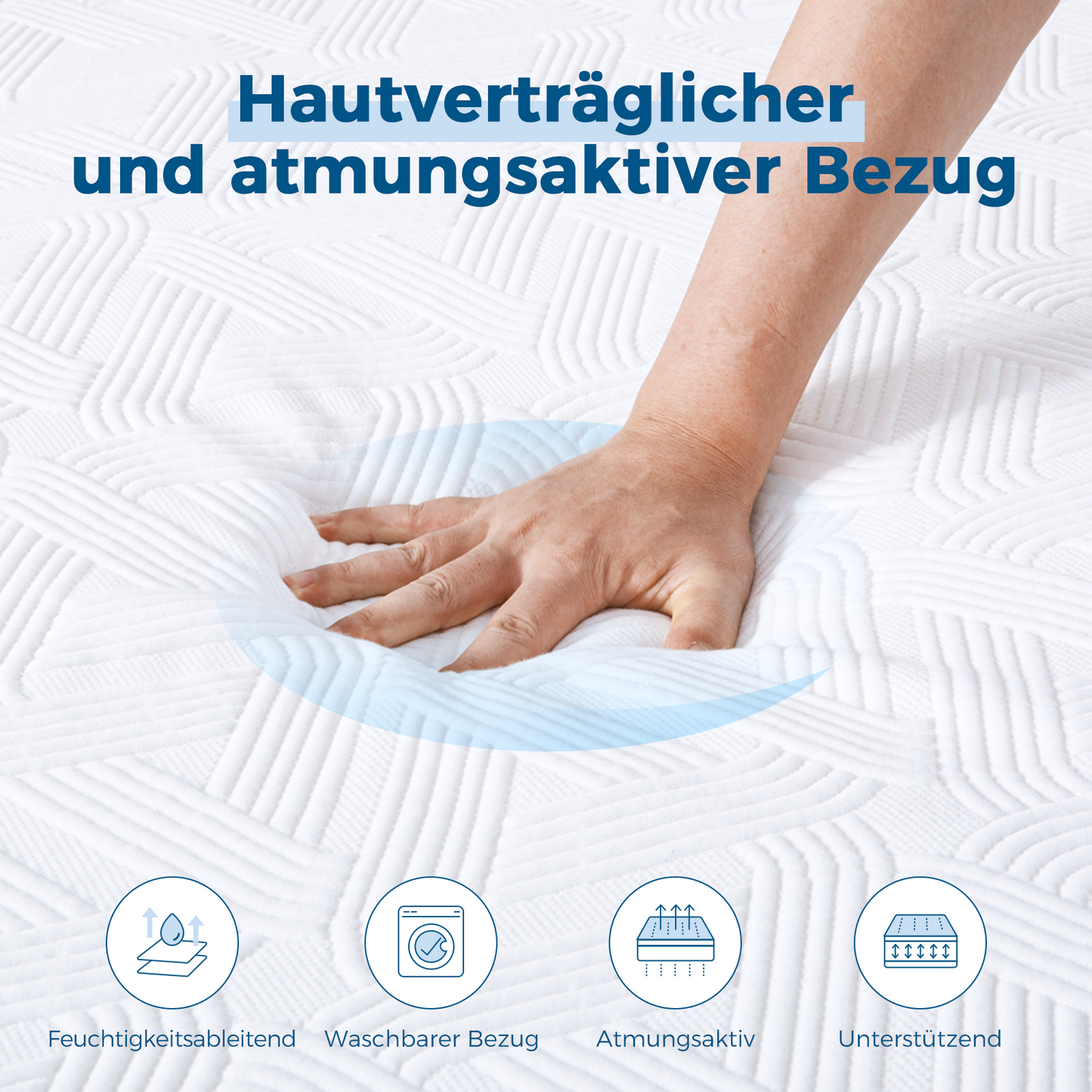 Inofia Gel Memory Foam Topper Matratzenauflage Zwei Härtegrad H2&H3