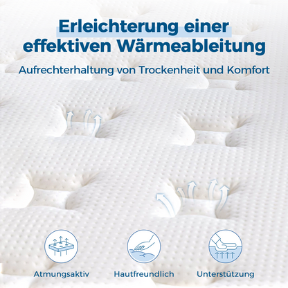 Inofia Ace Hybrid 140x200 Matratze Memory Foam Tonnentaschenfederkern