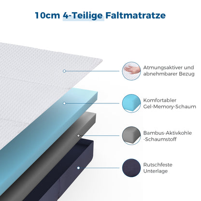 Inofia Klappmatratze 4-teilige Faltmatratze