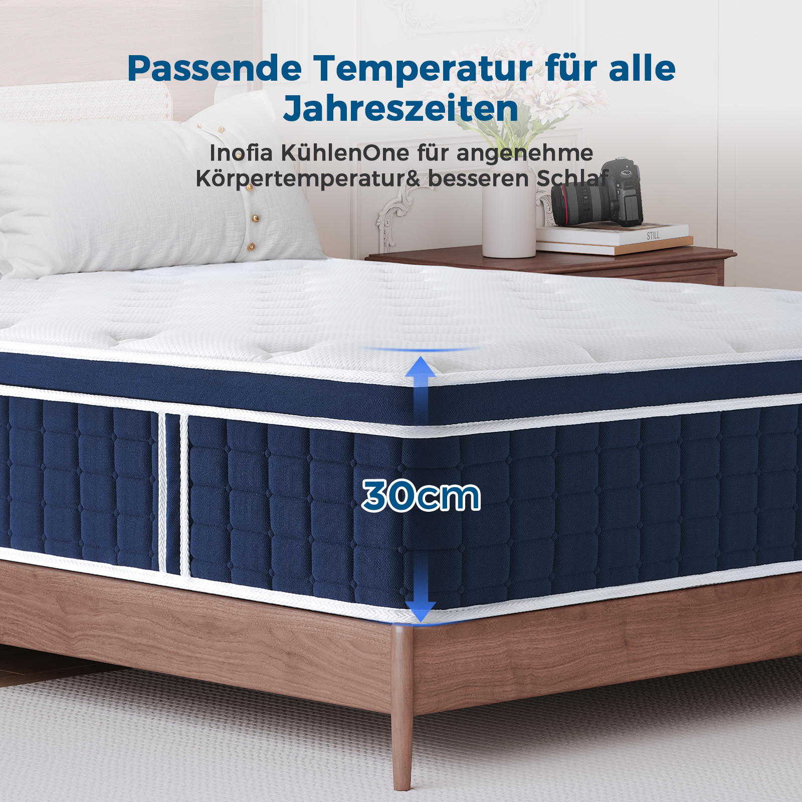 Inofia Ace Hybrid 140x200 Matratze Memory Foam Tonnentaschenfederkern