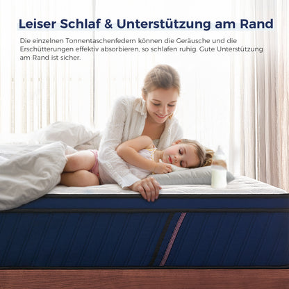 Inofia Matratze 30cm Ocean-Taschenfederkernmatratze H2/H3, Hohe 30cm mit 7-Zonen-Einzeltaschenfedern Memory Foam und 3D-Luftungstechnologie für erholsamen Schlaf, 100 Nächte Probeschlafen